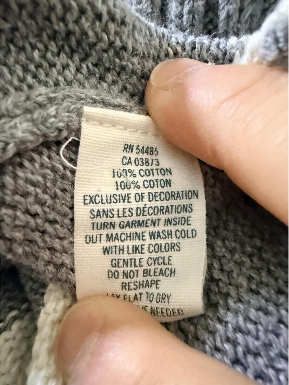American Eagle Outfitters Striped Quarter Zip Sweater Men’s Gray White Medium - Picture 6 of 6